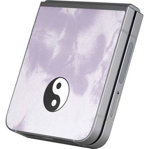 Purple and White Tie Dye Galaxy Z Flip6 Skin