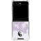 Purple and White Tie Dye Galaxy Z Flip6 Clear Case