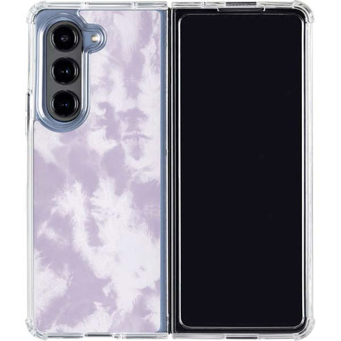 Purple and White Tie Dye Galaxy Z Fold5 5G Clear Case