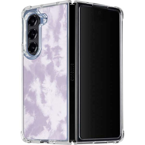 Purple and White Tie Dye Galaxy Z Fold5 5G Clear Case