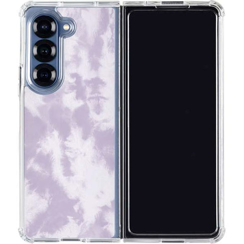 Purple and White Tie Dye Galaxy Z Fold6 Clear Case