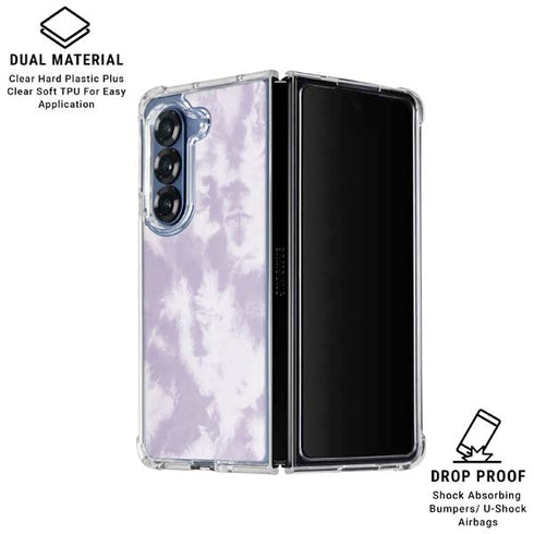 Purple and White Tie Dye Galaxy Z Fold6 Clear Case
