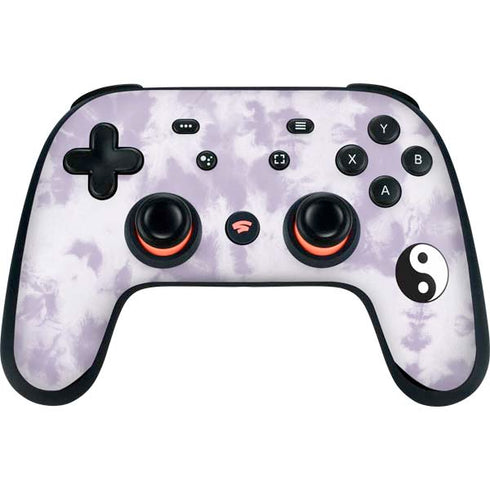 Purple and White Tie Dye Google Stadia Controller Skin