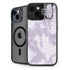 Purple and White Tie Dye iPhone 14 Kickstand Case