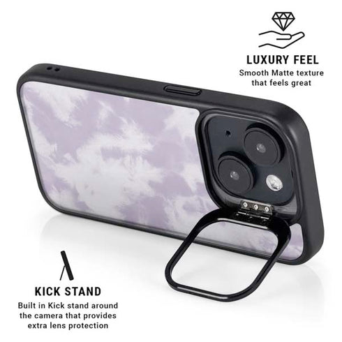 Purple and White Tie Dye iPhone 14 Kickstand Case