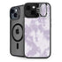 Purple and White Tie Dye iPhone 14 Plus Kickstand Case