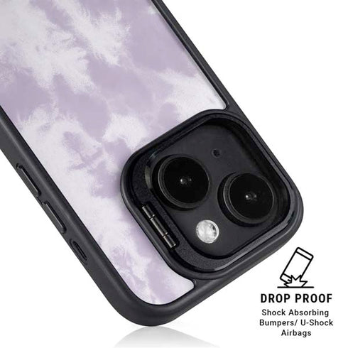Purple and White Tie Dye iPhone 14 Plus Kickstand Case
