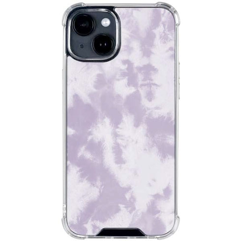 Purple and White Tie Dye iPhone 15 Clear Case