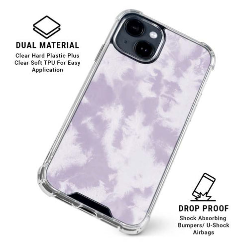Purple and White Tie Dye iPhone 15 Clear Case