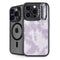 Purple and White Tie Dye iPhone 15 Pro Kickstand Case
