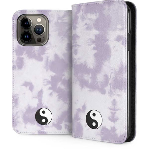 Purple and White Tie Dye iPhone 15 Pro Max Folio Case