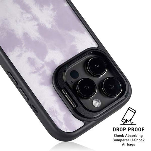 Purple and White Tie Dye iPhone 15 Pro Max Kickstand Case