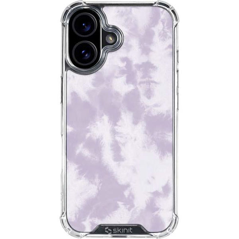 Purple and White Tie Dye iPhone 16 Clear Case