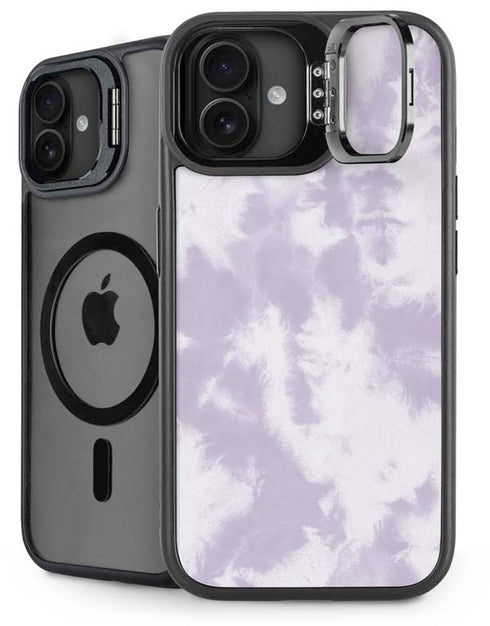 Purple and White Tie Dye iPhone 16 Kickstand Case