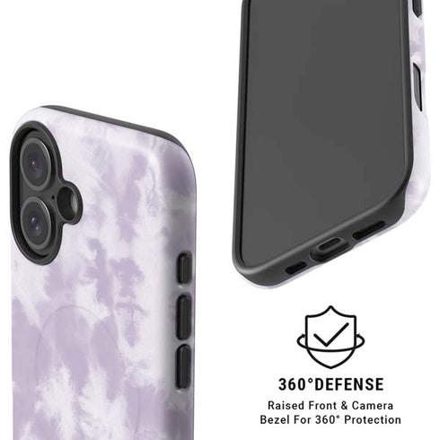 Purple and White Tie Dye iPhone 16 Magsafe Impact Case