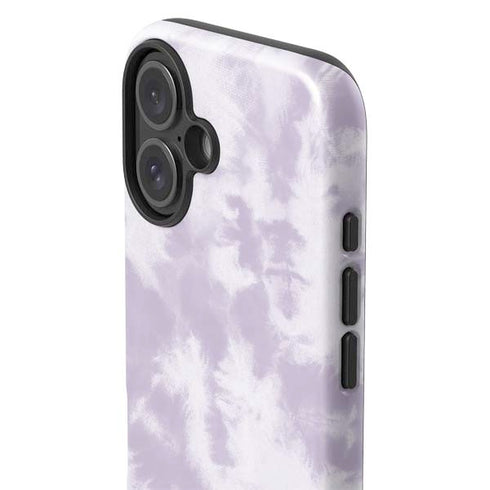 Purple and White Tie Dye iPhone 16 Plus Impact Case