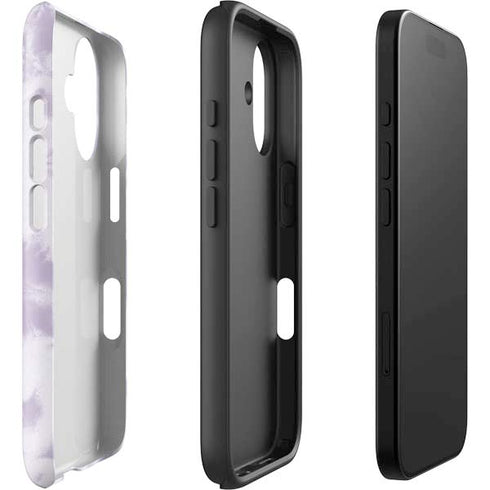 Purple and White Tie Dye iPhone 16 Plus Impact Case