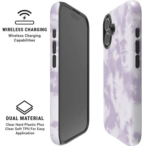 Purple and White Tie Dye iPhone 16 Plus Magsafe Impact Case
