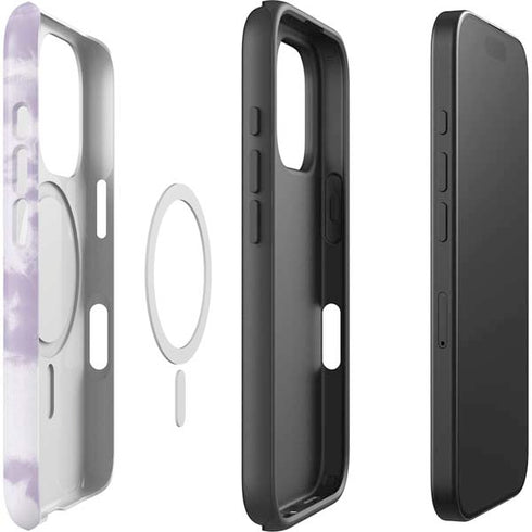 Purple and White Tie Dye iPhone 16 Pro Magsafe Impact Case
