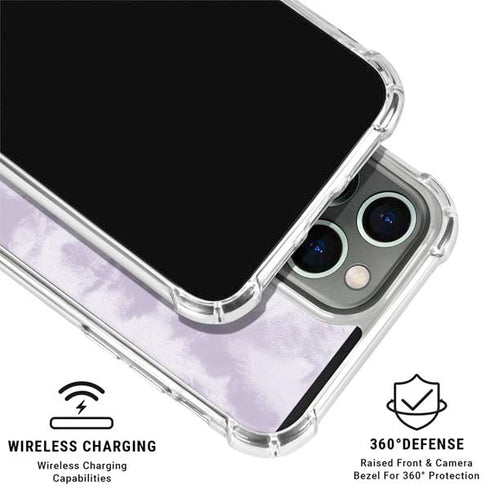 Purple and White Tie Dye iPhone 16 Pro Max Clear Case