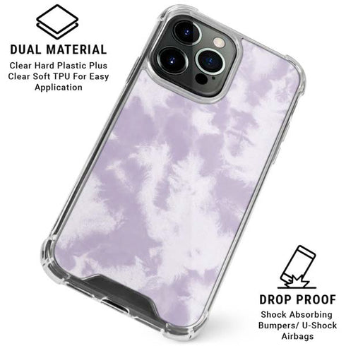 Purple and White Tie Dye iPhone 16 Pro Max Clear Case