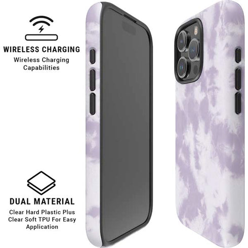 Purple and White Tie Dye iPhone 16 Pro Max Magsafe Impact Case