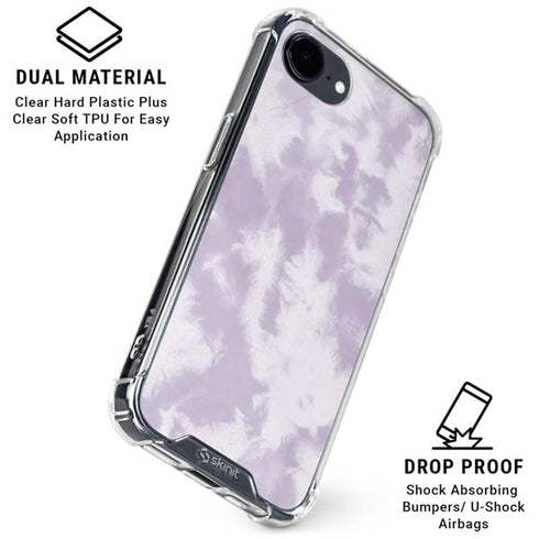 Purple and White Tie Dye iPhone 16e Clear Case