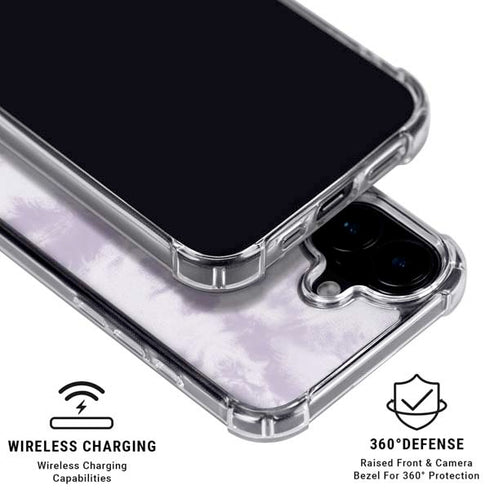 Purple and White Tie Dye iPhone 17 Clear Case