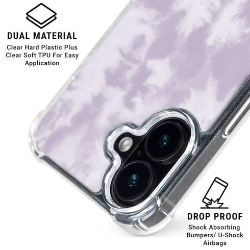 Purple and White Tie Dye iPhone 17 Clear Case