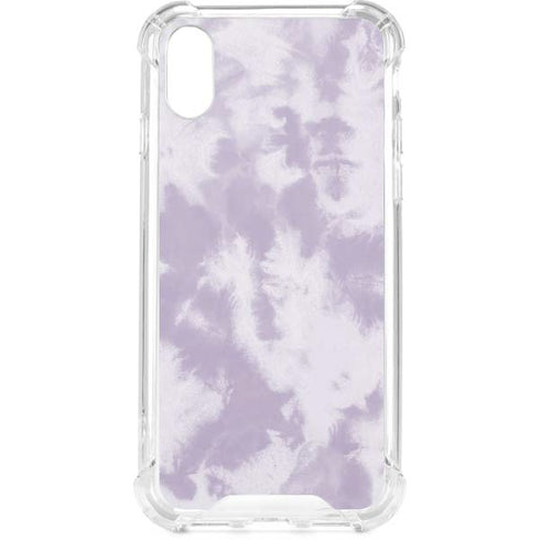 Purple and White Tie Dye iPhone XS Clear Case