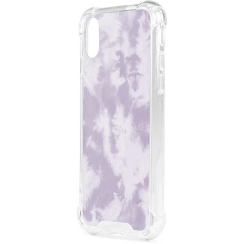 Purple and White Tie Dye iPhone XS Clear Case