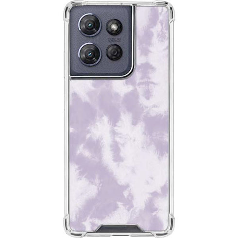 Purple and White Tie Dye Moto G 5G (2025) Clear Case