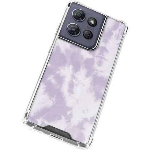Purple and White Tie Dye Moto G 5G (2025) Clear Case