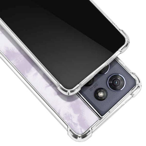 Purple and White Tie Dye Moto G 5G (2025) Clear Case