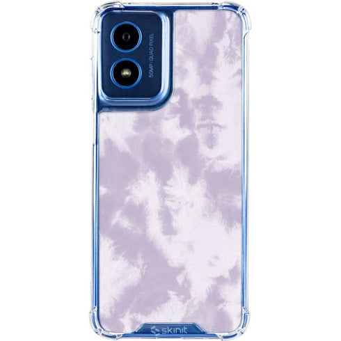 Purple and White Tie Dye Moto G 5G (2024) Clear Case