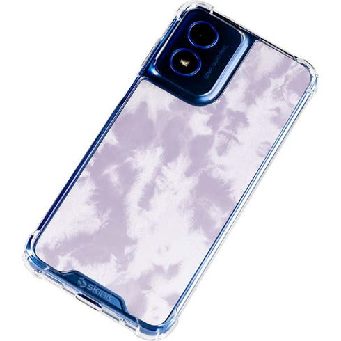 Purple and White Tie Dye Moto G 5G (2024) Clear Case