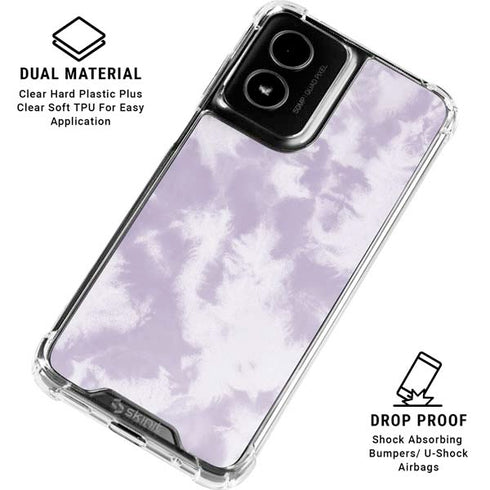 Purple and White Tie Dye Moto G Power 5G (2024) Clear Case