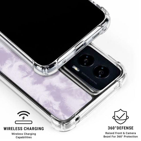 Purple and White Tie Dye Moto G Power 5G (2024) Clear Case