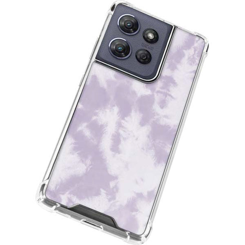 Purple and White Tie Dye Moto G Power 5G (2025) Clear Case