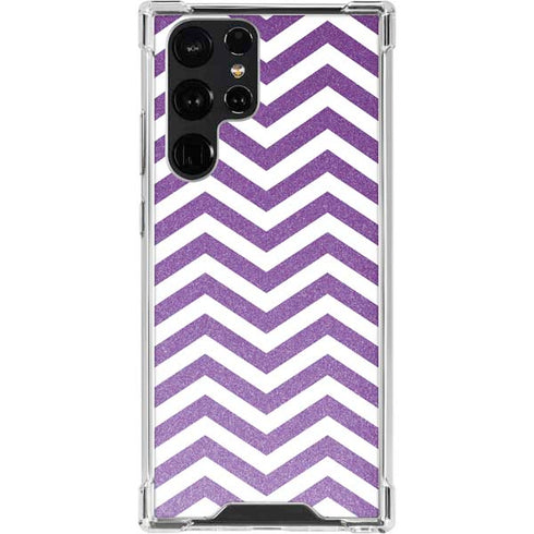 Purple Chevron Galaxy S23 Ultra Clear Case