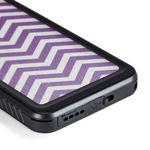 Purple Chevron Galaxy S24 Plus Waterproof Case