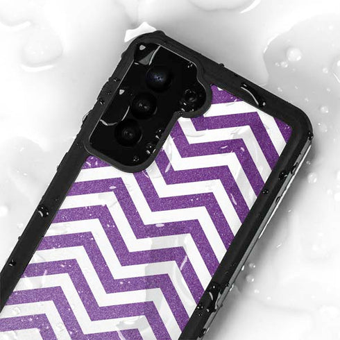 Purple Chevron Galaxy S24 Plus Waterproof Case