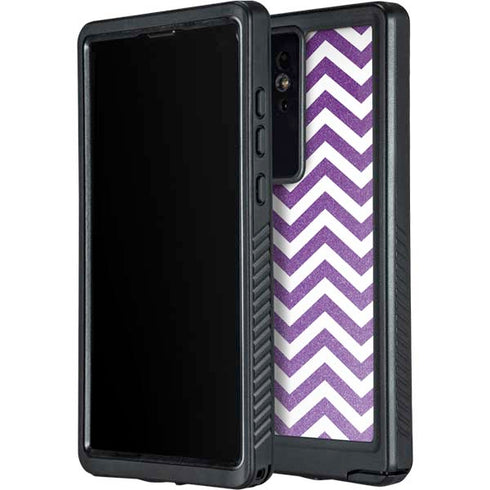 Purple Chevron Galaxy S24 Ultra Waterproof Case