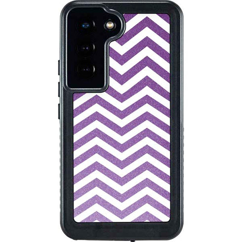 Purple Chevron Galaxy S24 Waterproof Case