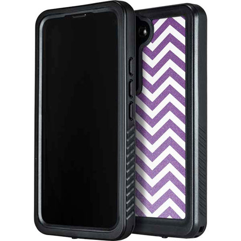 Purple Chevron Galaxy S24 Waterproof Case