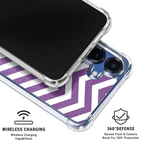 Purple Chevron Galaxy S25 Clear Case