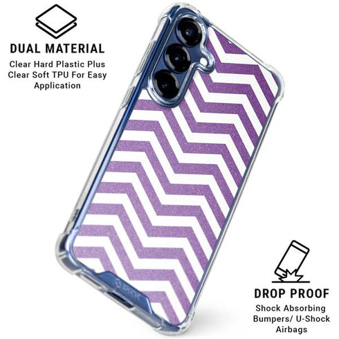 Purple Chevron Galaxy S25 Plus Clear Case