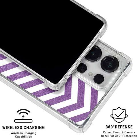 Purple Chevron Galaxy S25 Ultra Clear Case