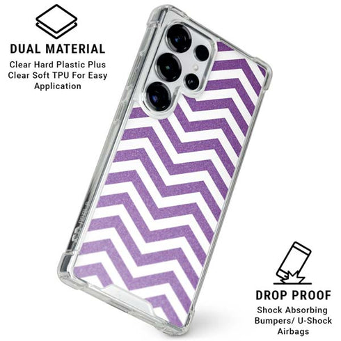 Purple Chevron Galaxy S25 Ultra Clear Case