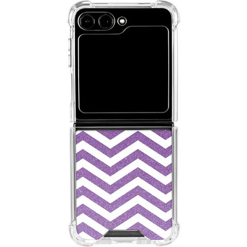 Purple Chevron Galaxy Z Flip6 Clear Case